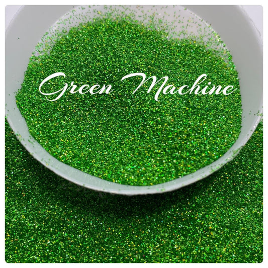 Green Machine , fine bright green glitter, glitters, fine grain glitter, resin glitter, green plain, crafting supplies, high quality holo