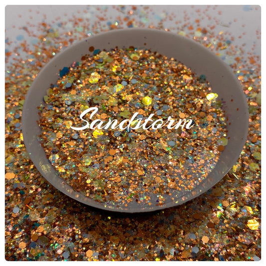 Sandstorm : color shifting hybrid chunky sequins glitter mix, multi holo color shifting glitter, custom mix, resin glitter, crafting