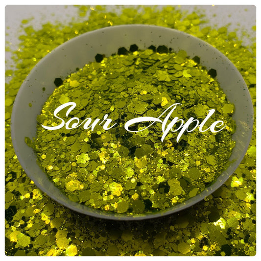 Sour Apple: Metallic chunky glitter mix, hexagon chunky metallic glitter, custom mix, resin glitter, crafting