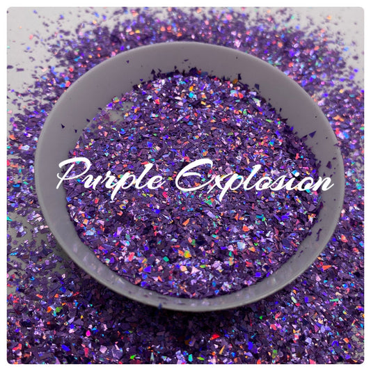 Purple Explosion: holo-chunky shard glitter mix, crafting supplies glitter, custom mix, resin supplies, resin glitter, mix holo glitter