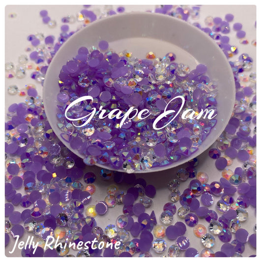 Grape jam , jelly rhinestones, 1oz by Wt. Teal faceted flat back jelly resin rhinestones, non-hot fix