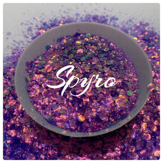 Spyro: iridescent color shift -chunky glitter mix, crafting supplies glitter, custom mix, resin supplies, resin glitter, mix holo glitter