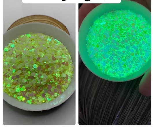 Bolt - GLOW: glow chunky glitter mix, crafting supplies glitter, custom mix, resin supplies, resin glitter, mix holo glitter 15g