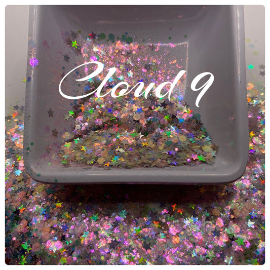 Cloud 9: color shifting chunky sequins glitter mix, multi holo color shifting glitter, custom mix, resin glitter, crafting