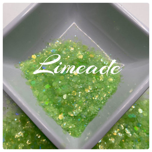 Limeade: holo-chunky glitter mix, crafting supplies glitter, custom mix, resin supplies, resin glitter, mix holo glitter