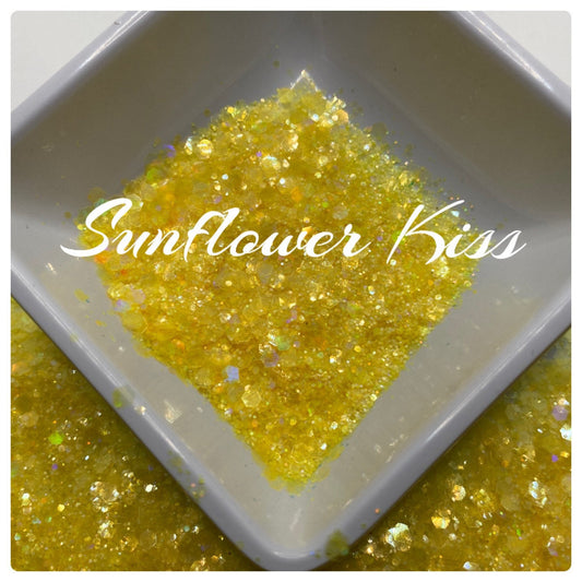 Sunflower kiss: holo-chunky glitter mix, crafting supplies glitter, custom mix, resin supplies, resin glitter, mix holo glitter