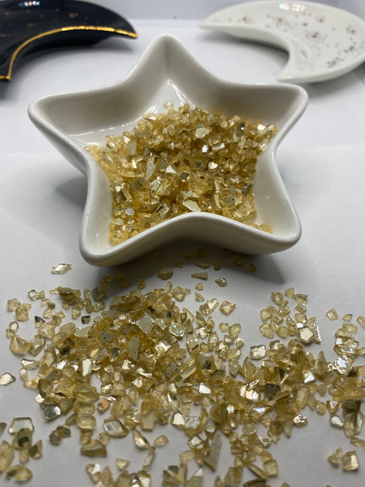 Sierra glass chips, resin fillers, candle making supplies 1oz by weight, colored crushed glass crafting