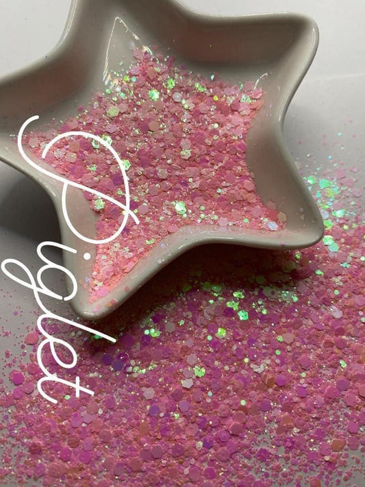 Piglet: color shifting chunky glitter mix, pink/purple color shifting glitter, custom mix, resin glitter, crafting