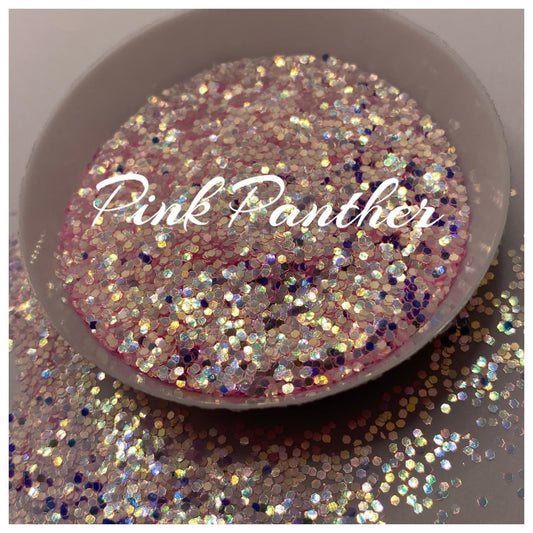 Pink panther: sm hex polyester glitter, iridescent holo glitter filler, crafting glitter, resin glitter