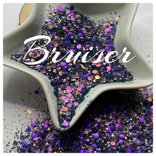 Bruiser: chameleon electroplated chunky glitter mix, crafting supplies glitter, custom mix, resin supplies, resin glitter, mix holo glitter