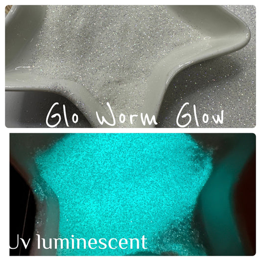 GLO WORM: glow glitter mix crafting supplies glitter, custom mix, resin supplies, resin glitter, mix holo glitter 15g Teal glow uv activated