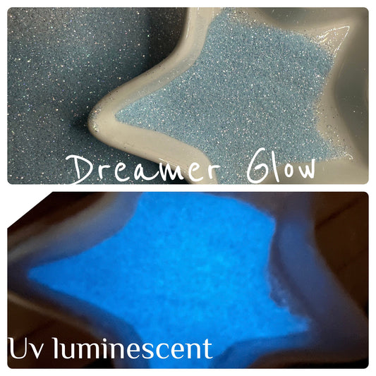 Dreamer: glow glitter mix crafting supplies glitter, custom mix, resin supplies, resin glitter, 15g Teal glow uv activated