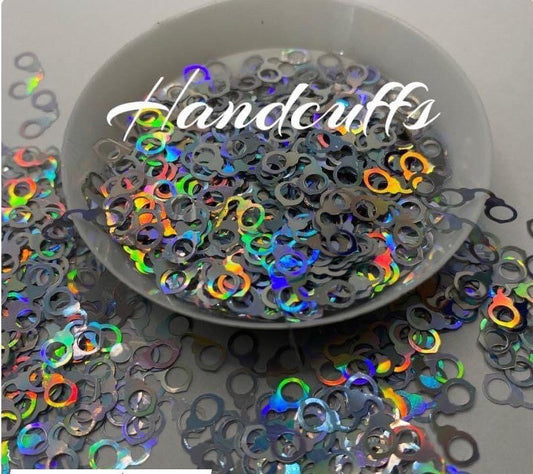 handcuff shaped glitter, shaped glitter filler handcuff glitter crafting shapes 20g by weight