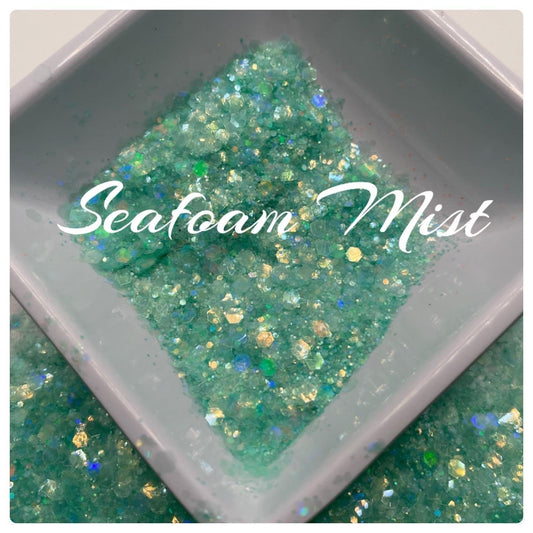 Sea foam Mist: holo-chunky glitter mix, crafting supplies glitter, custom mix, resin supplies, resin glitter, mix holo glitter