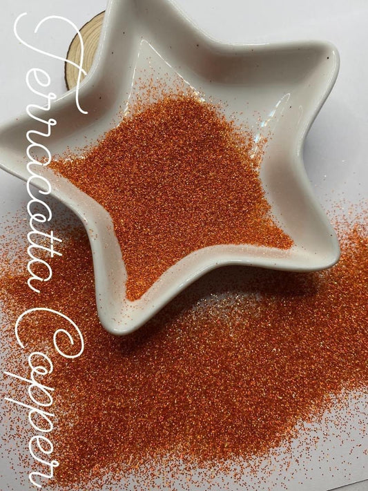 Terracotta Copper, fine glitter, glitters, fine grain glitter, resin glitter, crafting supplies, high quality glitter PET glitter