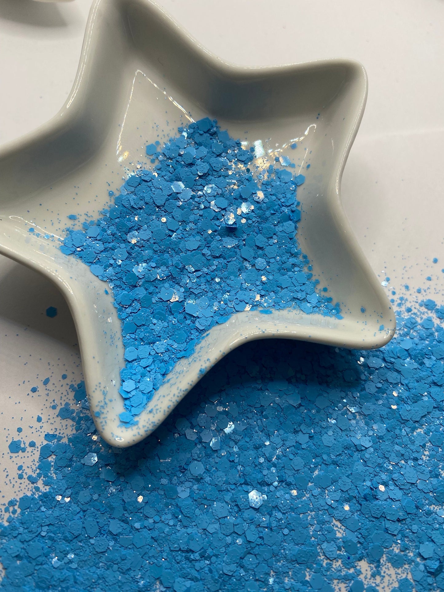 Baby Blue :chunky garden blend glitter mix, colored glitter, gloss opaque mix glitter hexagon chunky, resin glitter, crafting