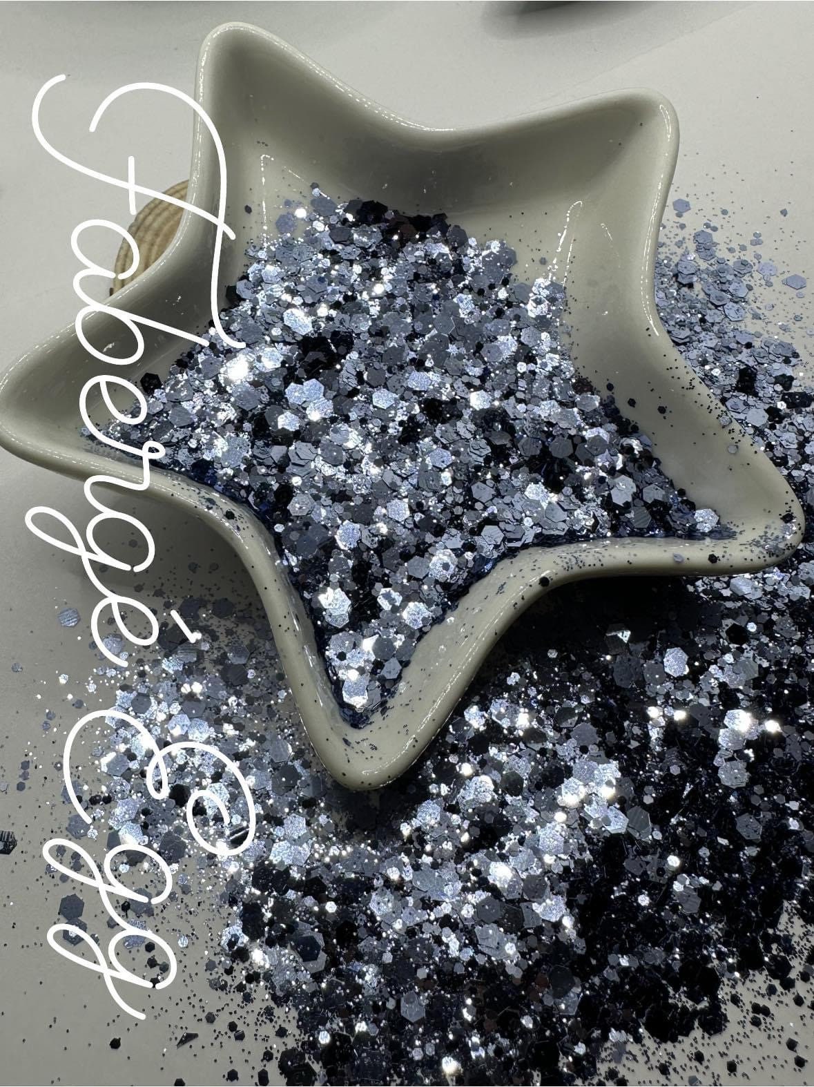 Faberge Egg: chunky garden blend glitter mix, colored glitter, Metallic opaque mix glitter hexagon chunky, resin glitter, crafting