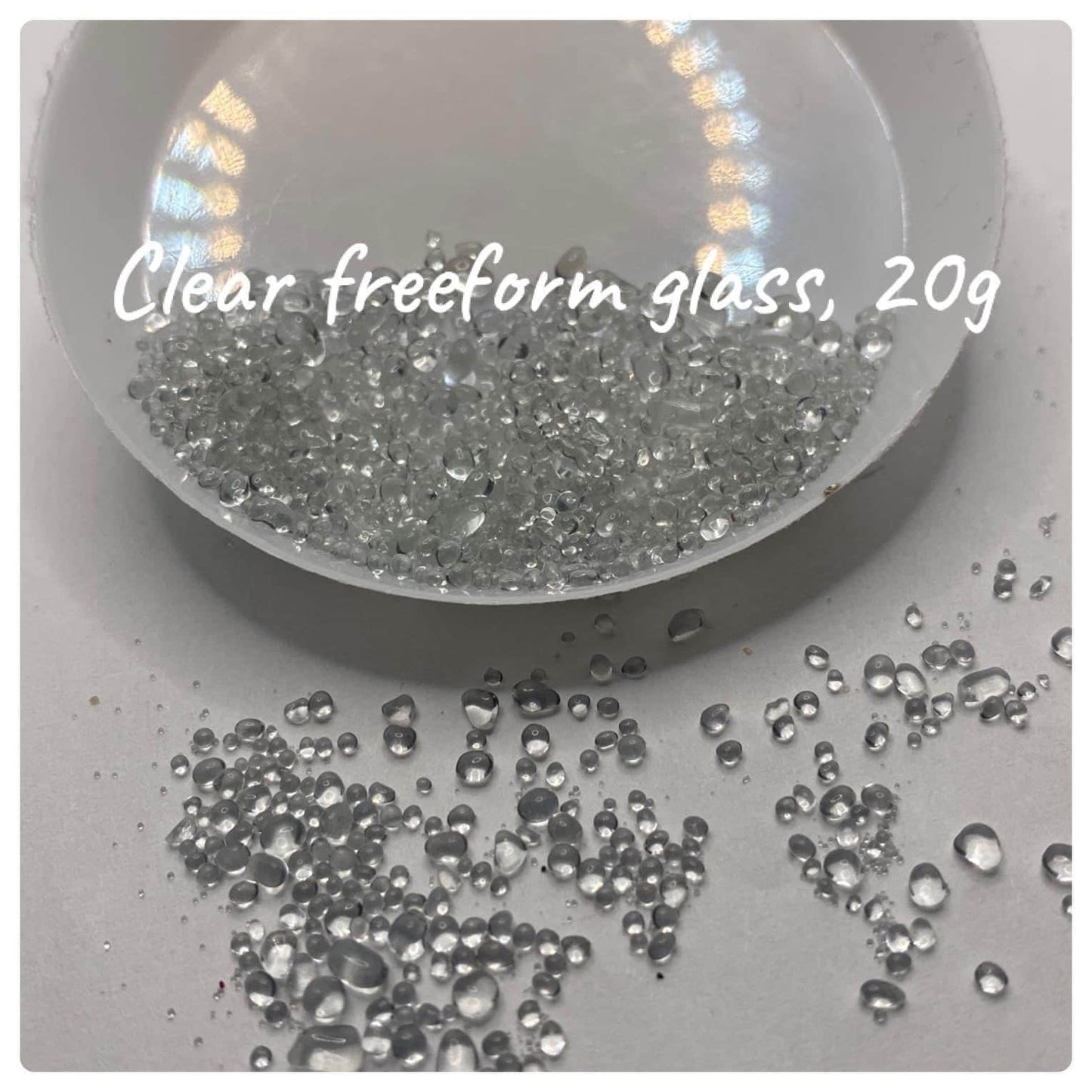 Transparent clear freeform glass, resin fillers, candle making supplies 20g by weight, no hole glass crafting