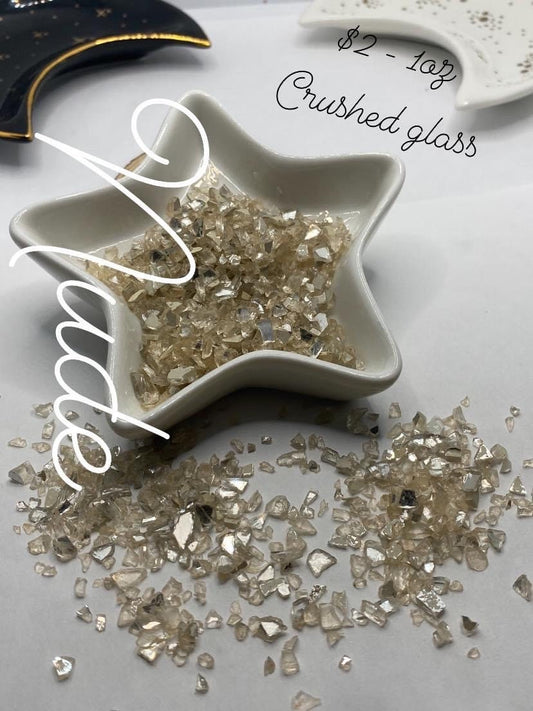 Nude glass chips, resin fillers, candle making supplies 1oz by weight, colored crushed glass crafting