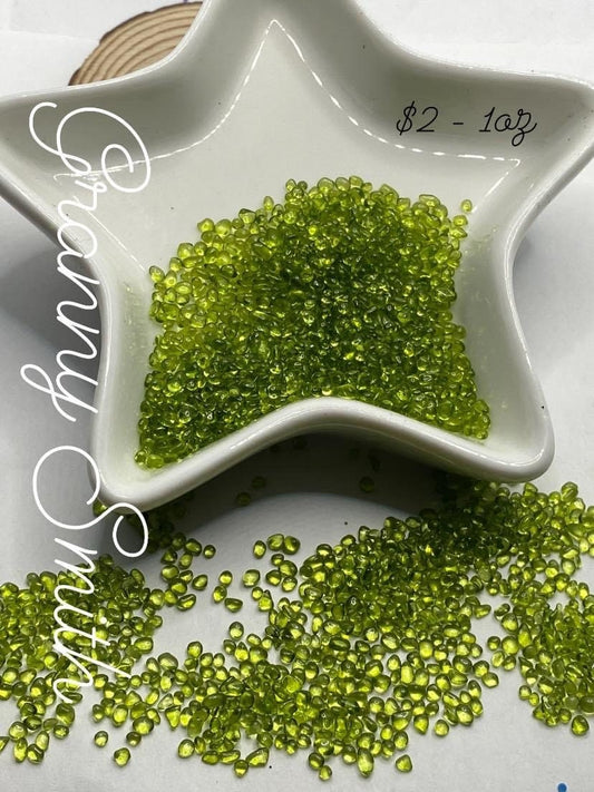 Granny Smith Green freeform glass, resin fillers, candle making supplies 1oz by weight, no hole glass crafting