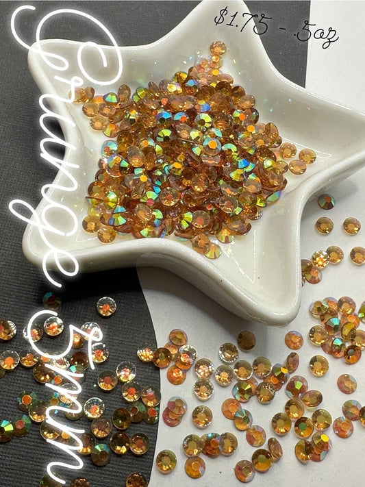 Grunge SS20 jelly rhinestones, .5oz by Wt. faceted flat back jelly resin rhinestones, non-hot fix