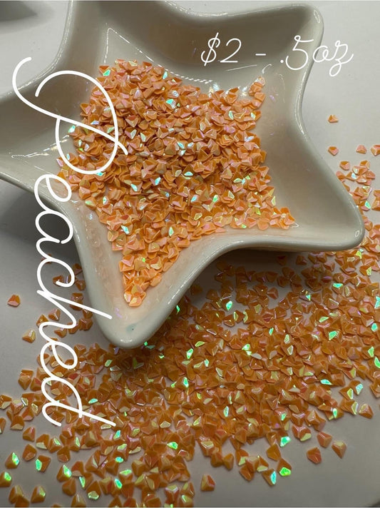 Peached: sequins, .5oz by weight crafting bits, sequins, resin fillers, crafting supplies, resin sequins,  nail accessories