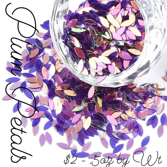 Plum Petals holographic sequins, oval shaped sequins, resin fillers, crafting supplies, resin sequins, nail accessories .5oz