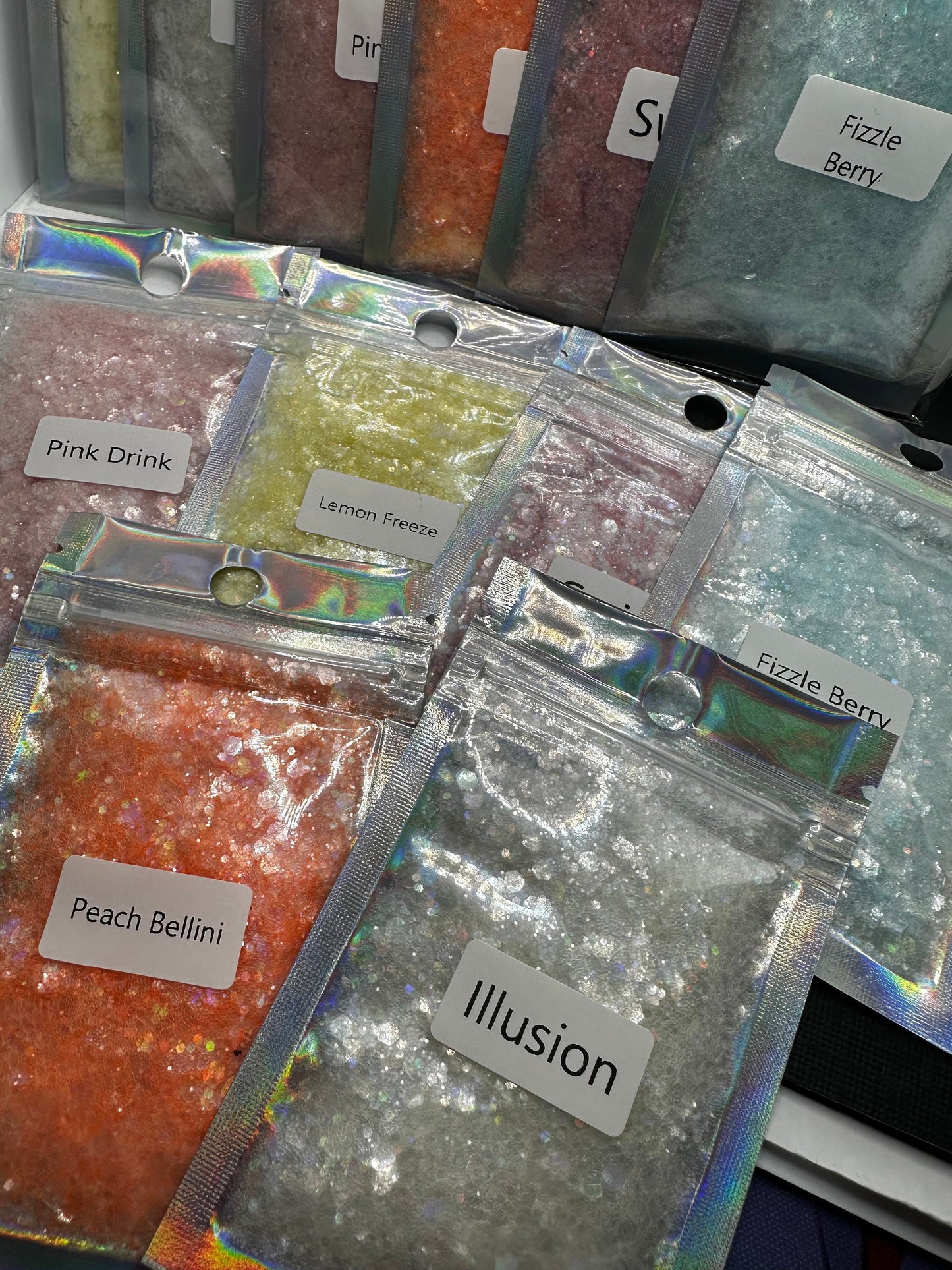 Glass Candy Collection: transparent holo-chunky glitter mix, crafting supplies glitter, custom mix, resin supplies, resin glitter, 6 colors