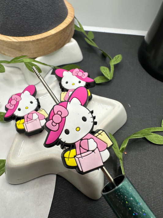 Kitty Shopaholic HK Silicone focal bead, silicone bead, silicone bead for pen, crafting beads, supplies, focal, silicone supply bead 34mm