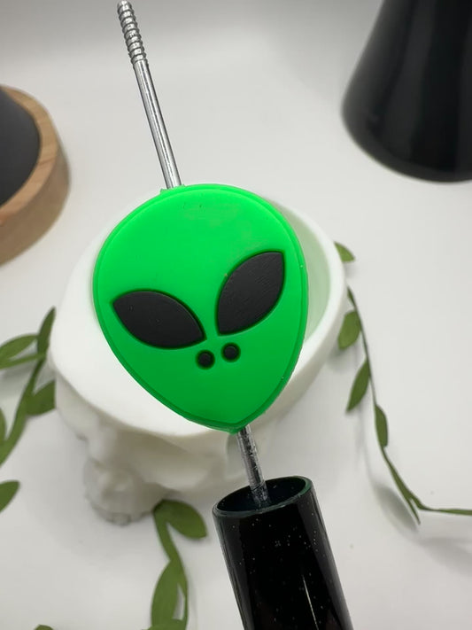 Alien Face bead, bead for pens, crafting beads, supplies, focal, supply bead, silicone focal beadable items, 1pc, 27.5mm